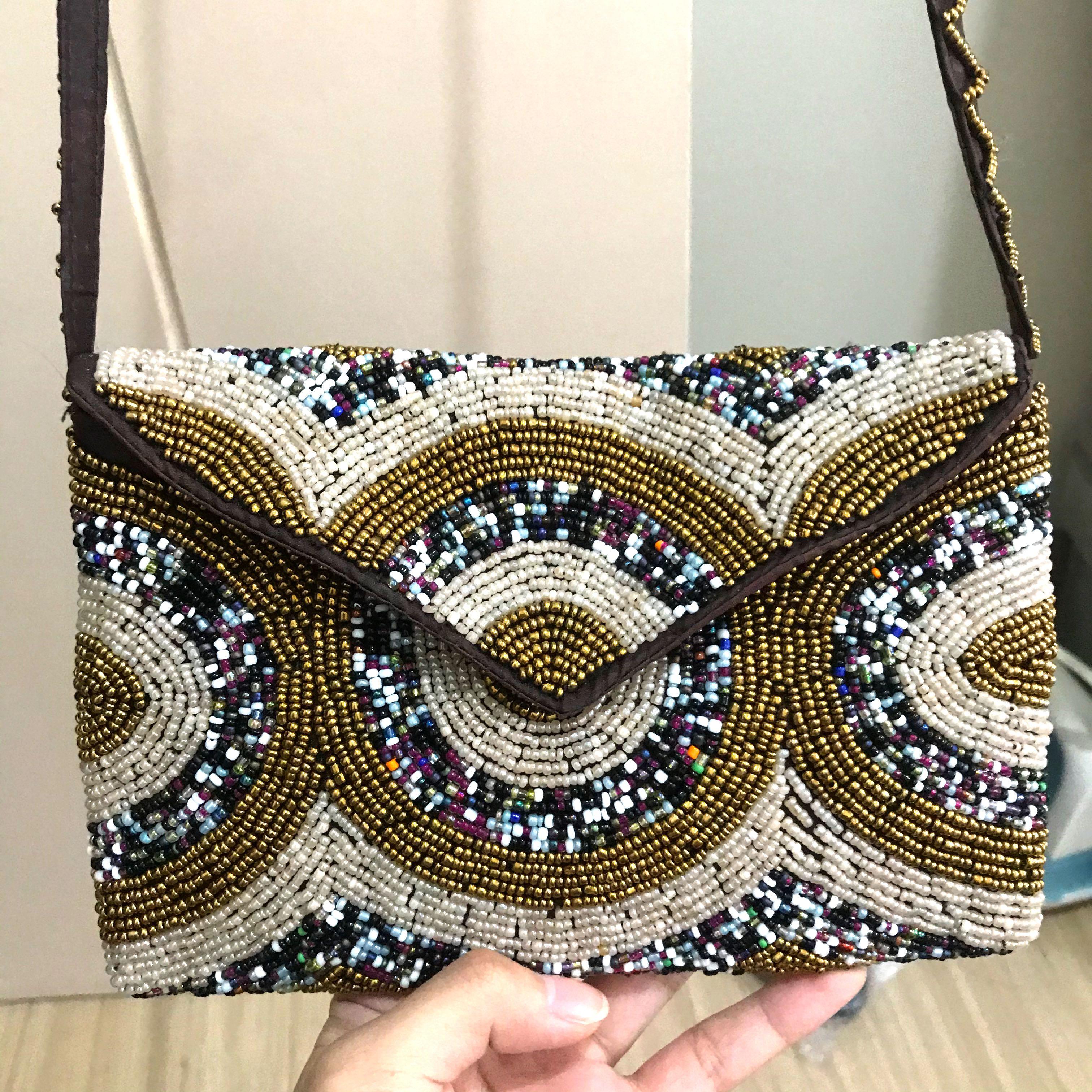 beaded sling bag