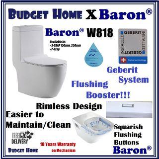 Baron W888 1-Piece Toilet Bowl (Geberit Flushing System) (33800