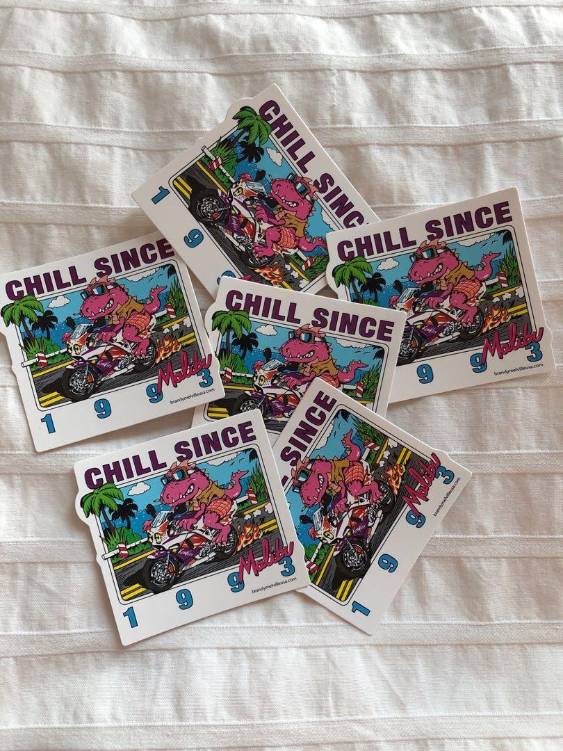 Brandy Melville Chill Since 1993 Malibu Stickers Design Craft Others On Carousell 100 brandy melville stickers bundle random variety laptop deco vinyl phone decor. carousell
