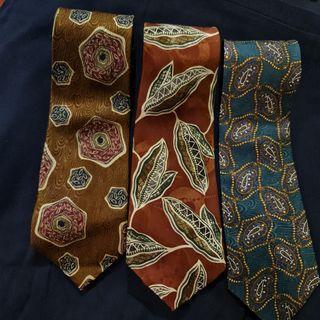Bundle of 3pcs printed OSCAR DE LA RENTA silk neckties ties cravattes