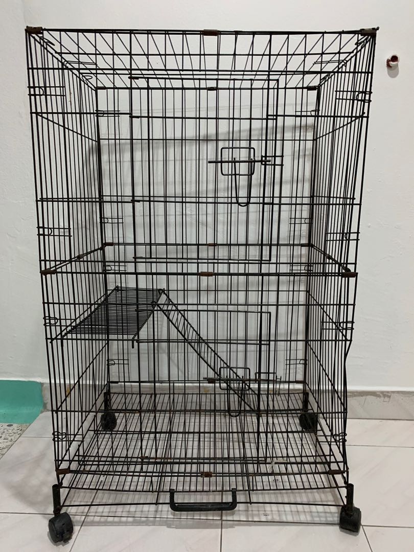 cat cage with litter box