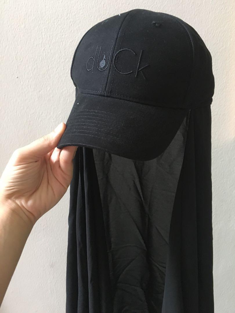 Duck cap hijab - black (combo only 
