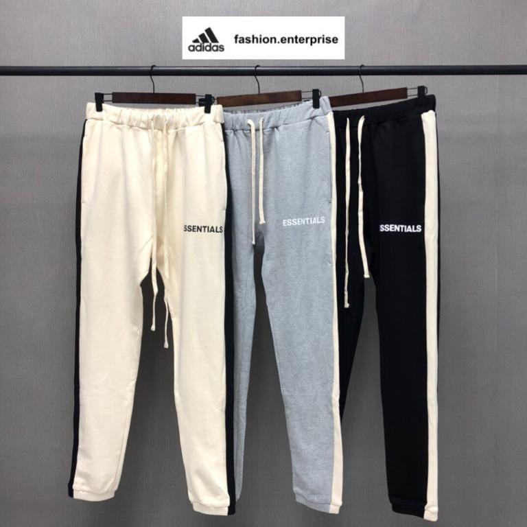 Fear of god essentials side stripe sweatpants grey new arrivals