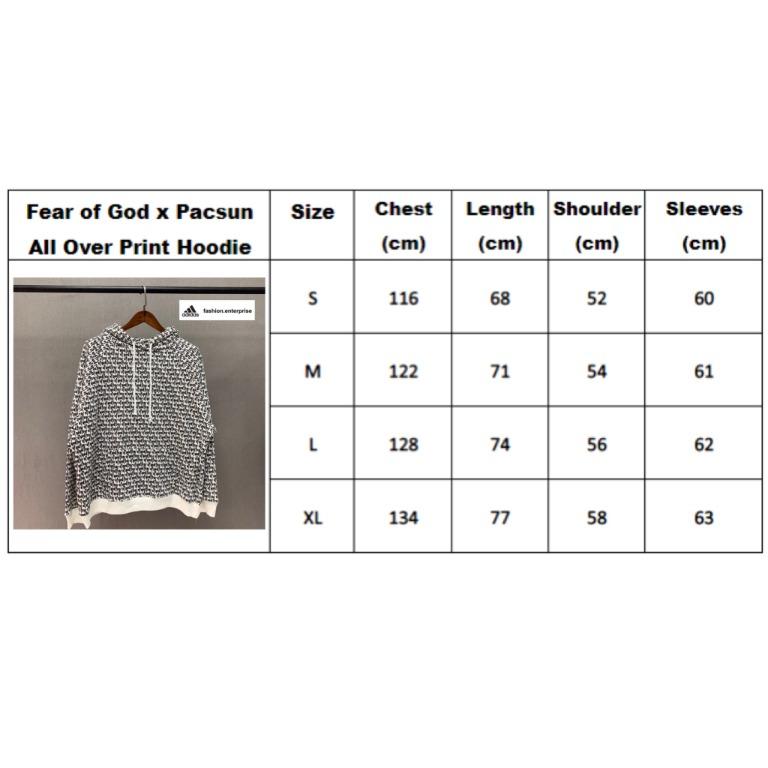Fear of god x pacsun all over print hoodie deals