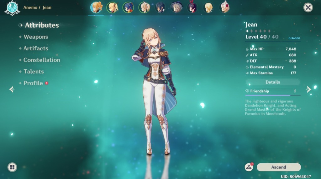 Genshin Impact Jean 5star Aquila Favonia Weapon 5star Video Gaming Others On Carousell