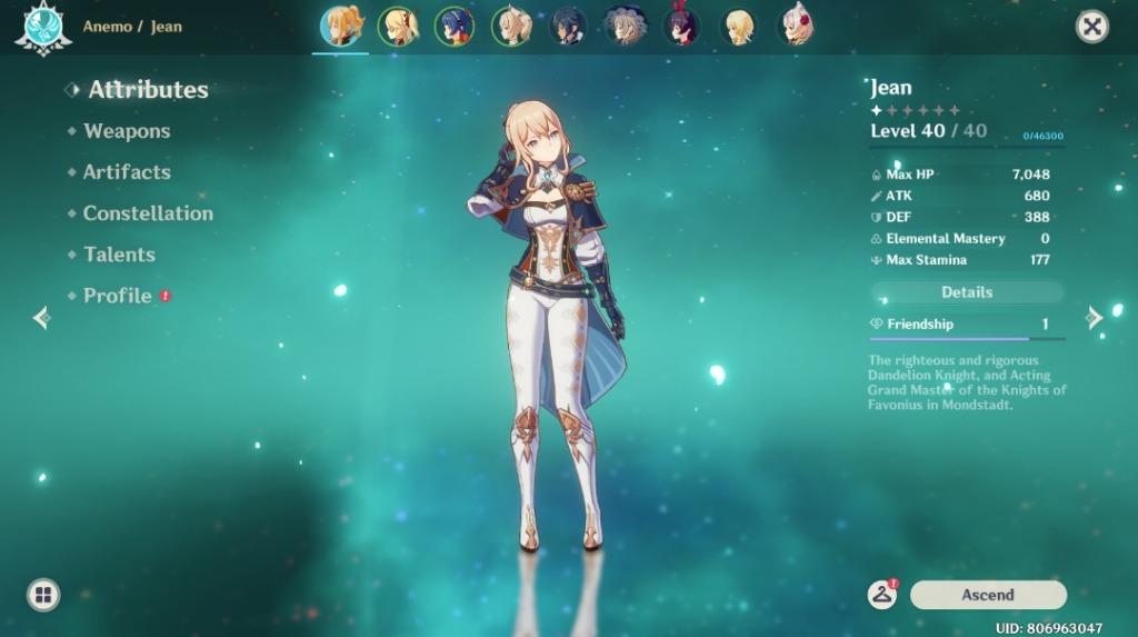 Genshin Impact Jean 5star Aquila Favonia Weapon 5star Video Gaming Others On Carousell