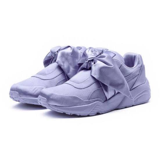 purple fenty bow sneakers