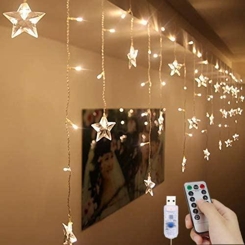 Sunfuny LED Fairy String Light Battery Powered, Warm White 20 LEDs 9.8Ft Photo Clips Star String Light Holder Twinkle String Lamp for Hanging Pictures Cards Home Decor Indoor Outdoor Holiday 