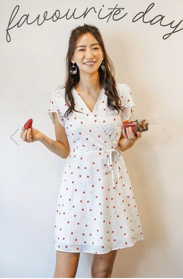 strawberry wrap dress