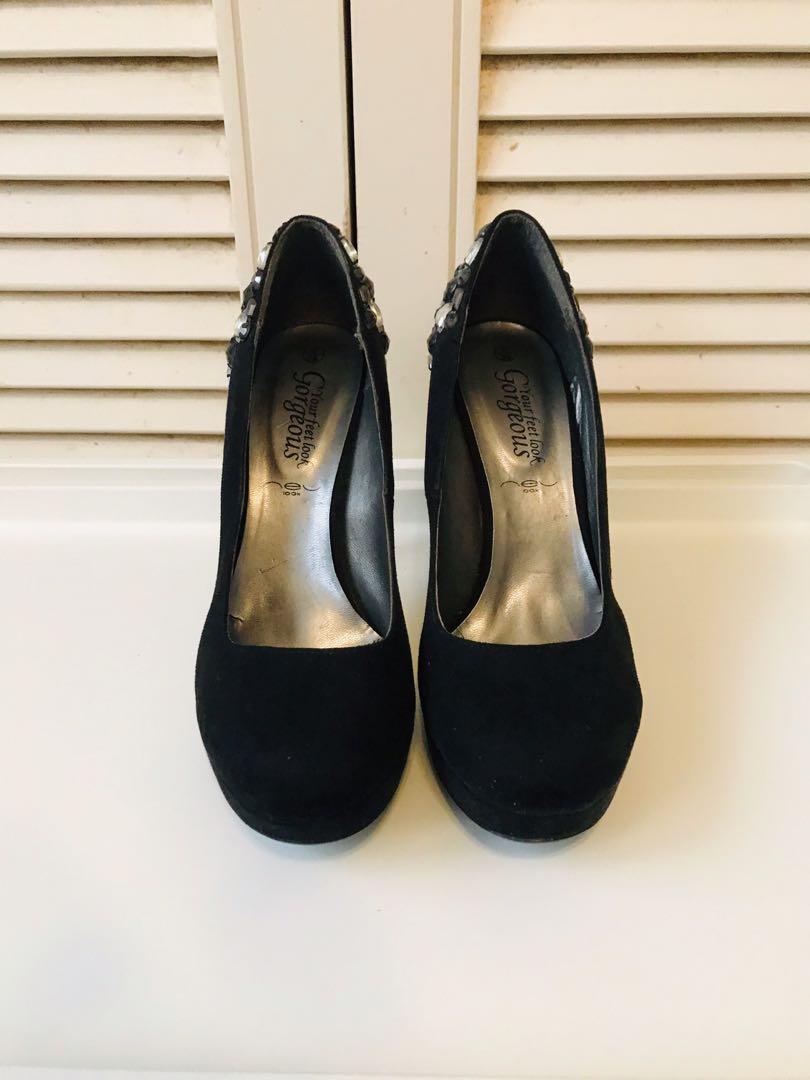 Amazon.com: LIZAL Women's Pumps Point Closed Toe Heels Cloth Straps Cross  Adjustable Ankle Straps Dress Shoes Wedding Bridal Evening Party Dress  Shoes Heeled Sandals (Color : Black, Size : 8 US) :