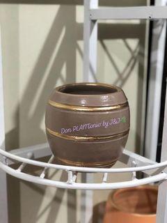 Painted terracotta pot