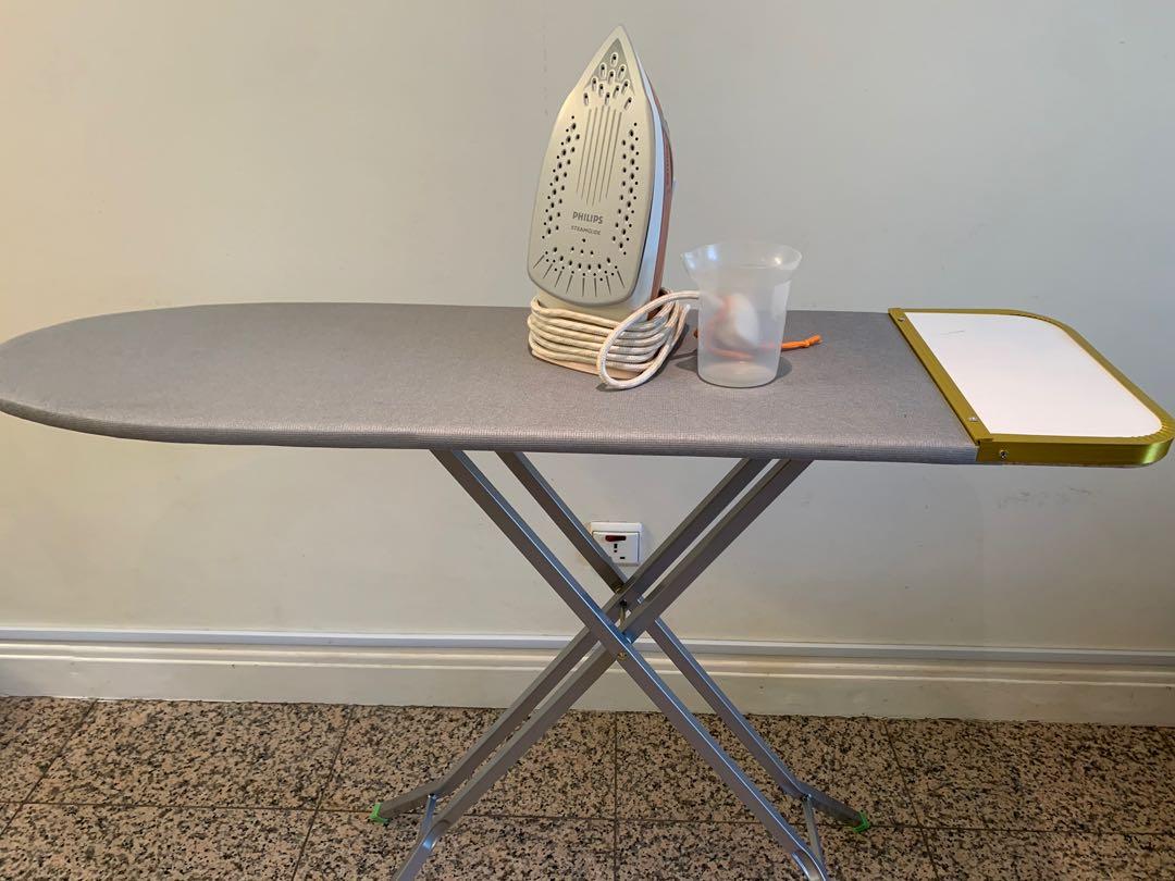 Philips steam iron (GC3331) + ironing board, Furniture & Home Living
