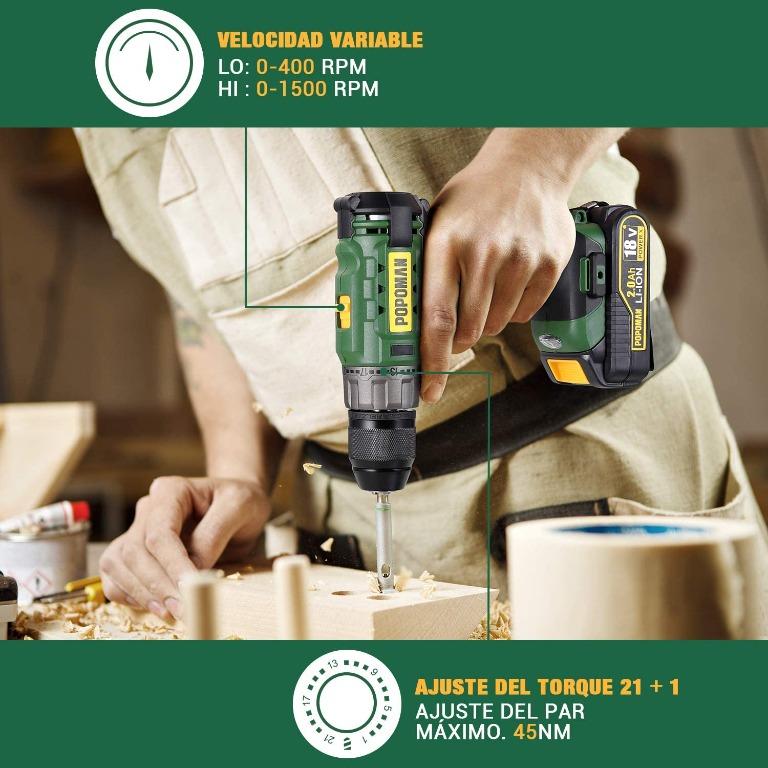 Popoman outlet cordless drill