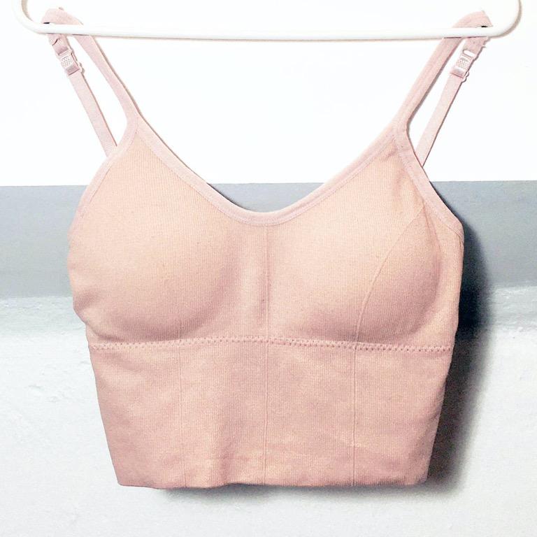 pink bralette crop top