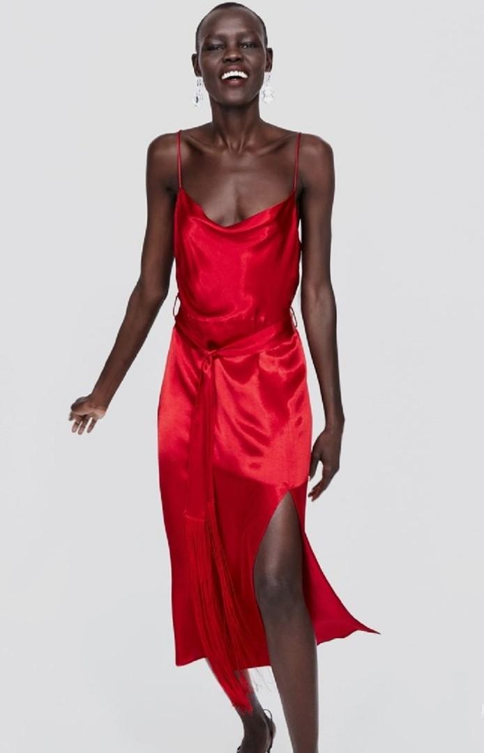 Original Zara Satin Dress, Women'S Fashion, Dresses & Sets, Dresses On  Carousell