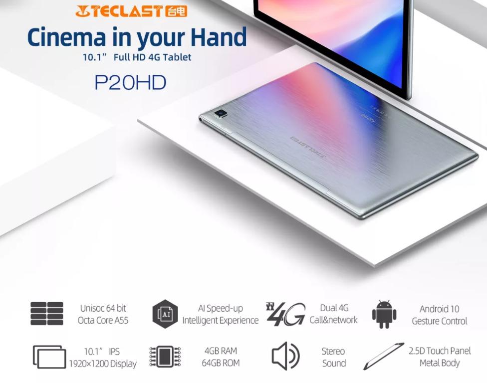 Teclast P20HD 10.1 Android 10 Tablet PC SC9863A Octa Core 4GB RAM 64GB ROM  4G Network