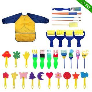 30pcs Paint Brush For Kids Baby, Paint Brushes, Foam Paint Brushes,  Children Painting Kits, Kid Paint Brushes Sponge, Paint Brush Set For  Beginner Pai