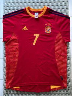 Adidas💯% Authentic red Spain World Cup 2002 home jersey w Raul 7 nameset for SGD$102 (size M). Measurements: pit to pit- 55cm, length- 73cm
