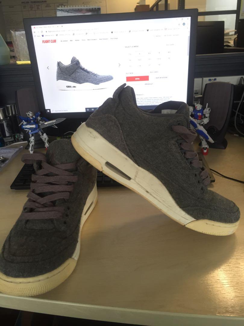 Jordan 3 wool on feet clearance