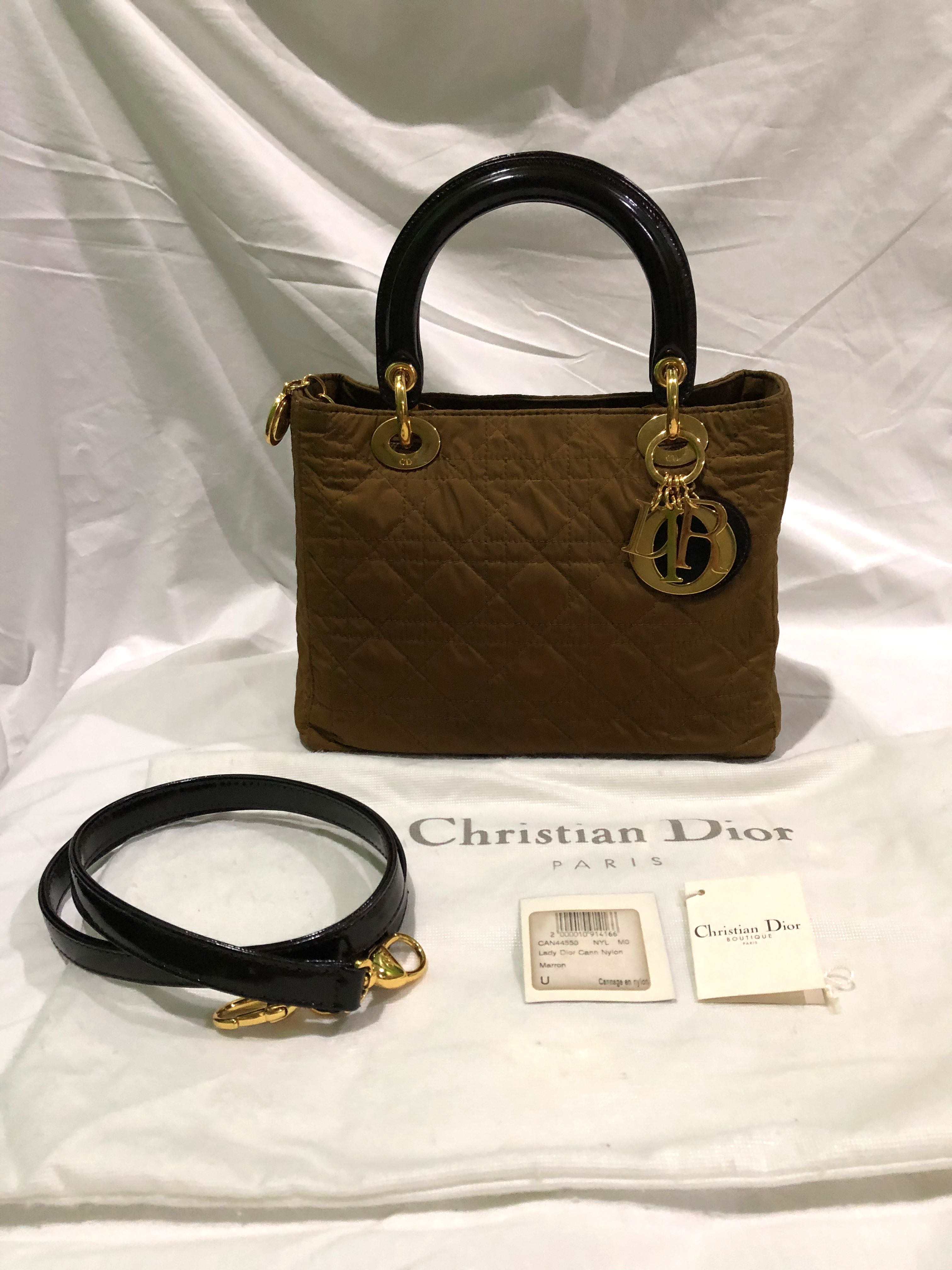 Dior Vintage Christian Dior Lady Dior Large Brown Quilted Cannage 