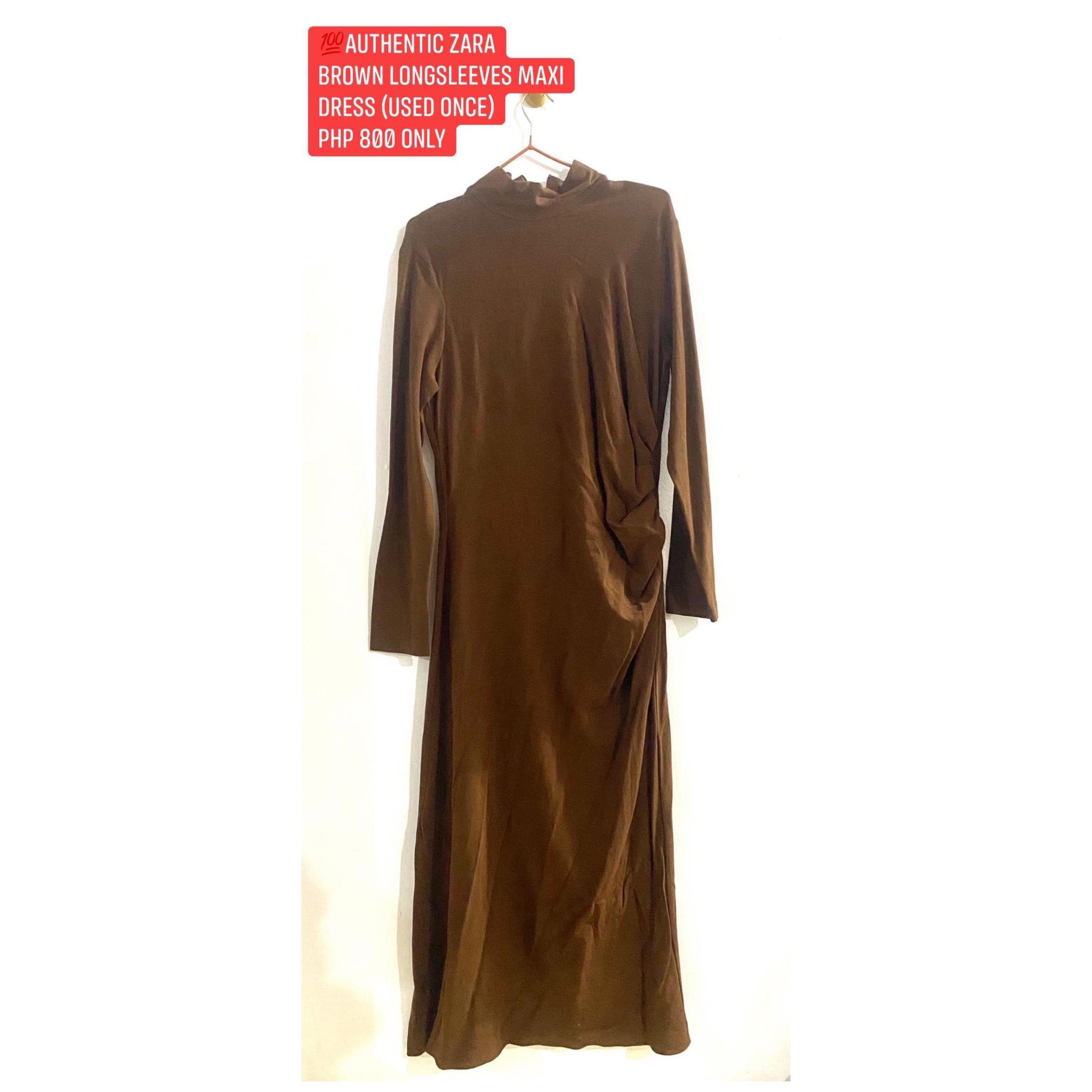 Authentic Zara Brown Longsleeves Maxi 