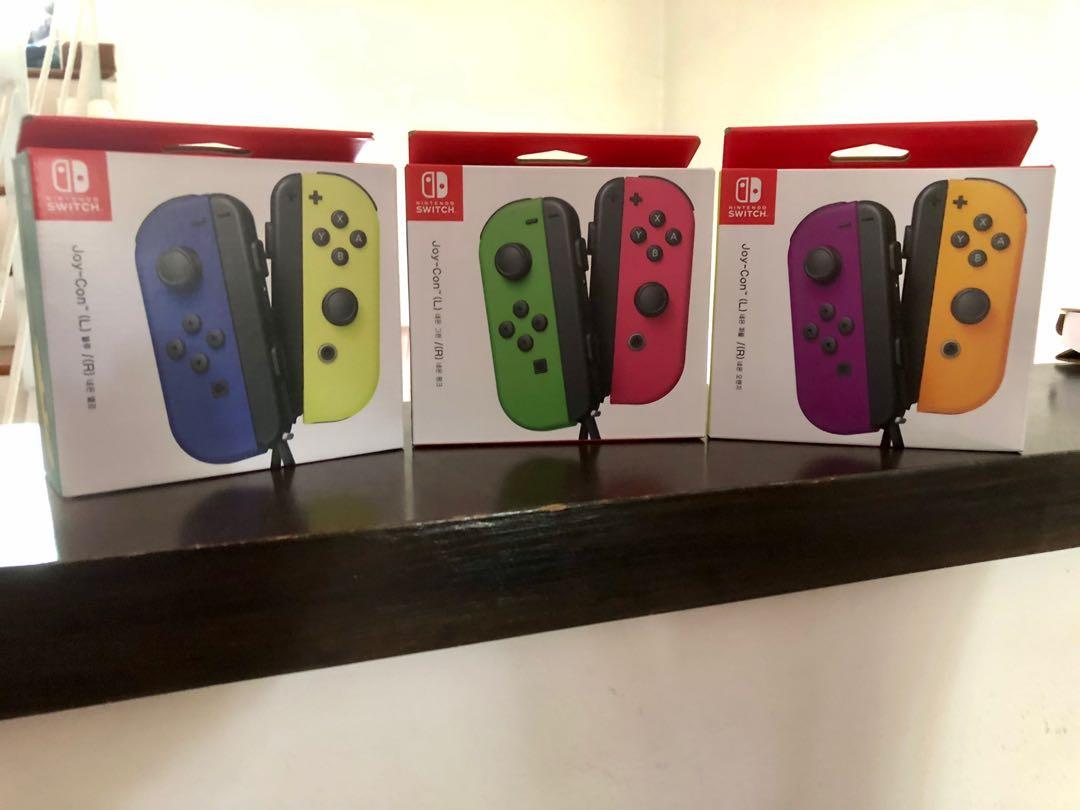 Brand New Original Nintendo Switch Joycons Orange Purple Pink Green Blue Yellow Toys Games Video Gaming Gaming Accessories On Carousell My best buy here in canada had a bunch of the pink and green joycons i bought one recently. carousell