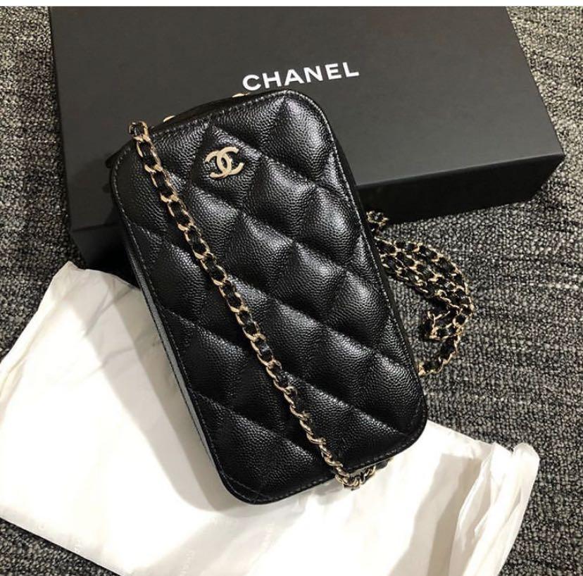 chanel phone bag on chain
