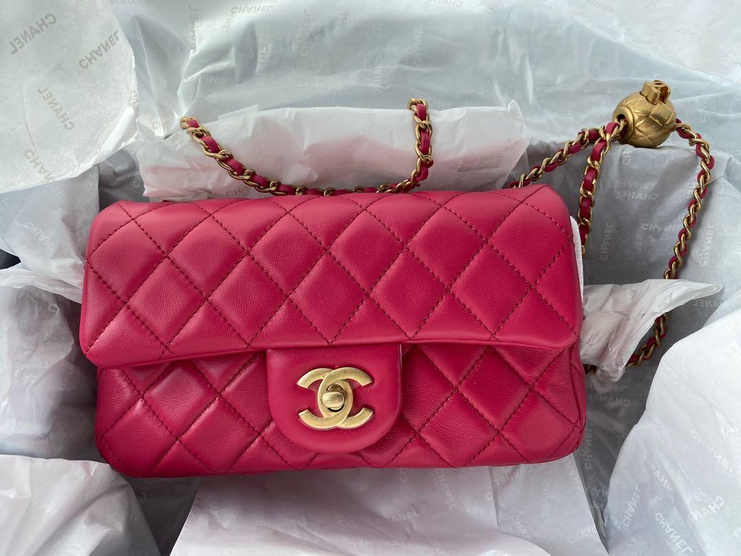 Chanel mini flap with pearl crush, Luxury, Bags & Wallets on Carousell