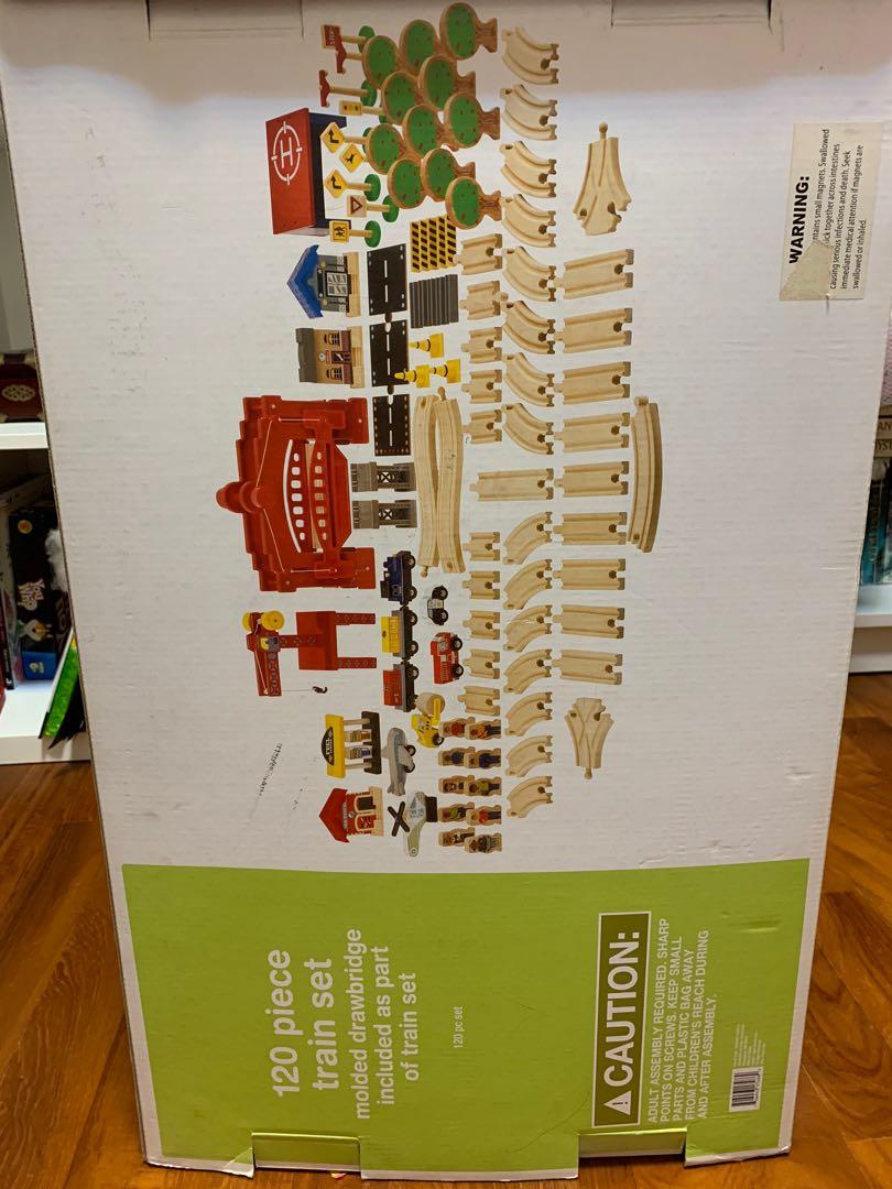 Circo 120 piece wooden train set with drawbridge Hobbies Toys Toys Games on Carousell