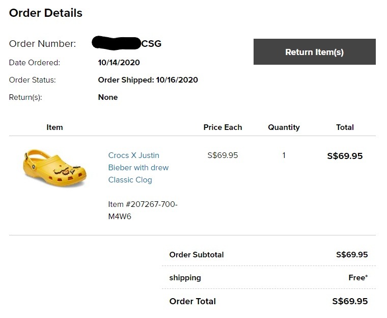 Crocs order cheap number