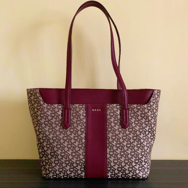DKNY tote leather bag, Luxury, Bags & Wallets on Carousell