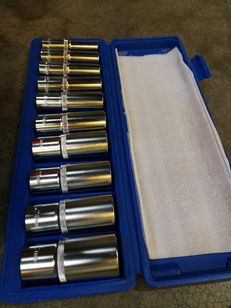Dr. socket set 10pcs (Category: Others) located in Kuala Lumpur. Submitted by shop_159 (Listing ID 1042425600, Image 2). Description: set socket 1/2 complete 10pcs with box. built in high quality crome vanidum.made in taiwan size: 10,12,13,14,17,19,21,22,24,27mm all same brand except 17mm.