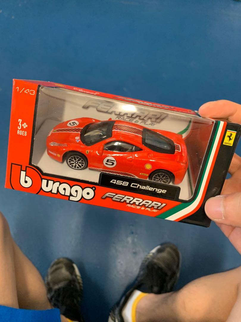 Ferrari Face Play urago 458 Challenge 1 43 1 43 Shell V Power 法拉利模型車玩具車收藏 興趣及遊戲 玩具 遊戲類 Carousell
