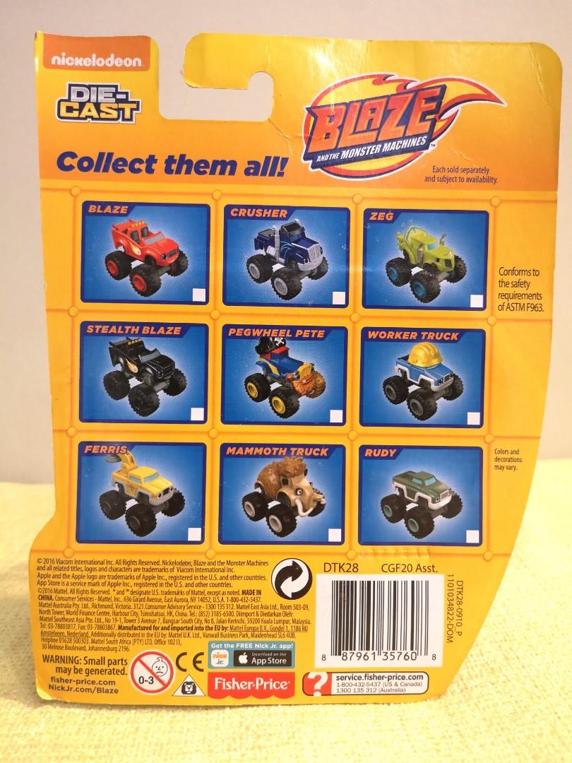 Fisher Price Blaze & the Monster Machines Nickelodeon Rudy Diecast Car ...