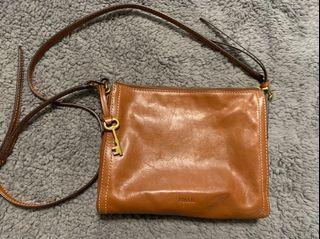 Fossil Brown Leather Crossbody Bag