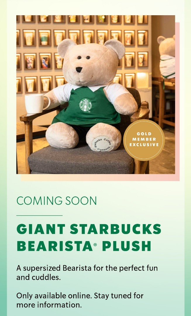 Giant Starbucks Bearista Plush, Toys & Games, Stuffed Toys on Carousell