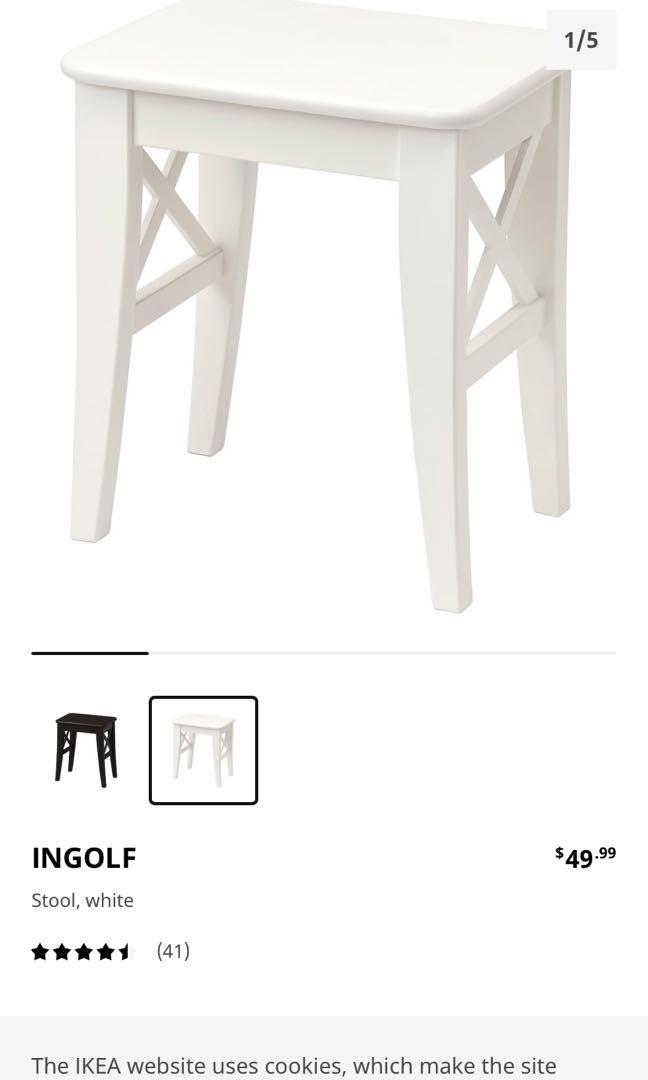 ikea malm dressing table, glass topper & stool , Home & Furniture on