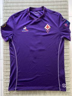 Le Coq Sportif💯% Authentic purple  AC Fiorentina home jersey, w Kalinic 9 nameset, Europa League & Respect badge for SGD$52 (size M). Measurements: pit to pit- 52cm, length- 74cm