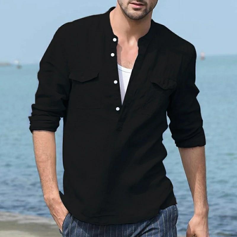 Mens casual long sleeve store