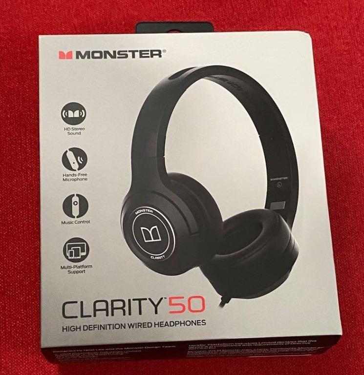 Monster Clarity 50 On Ear 3.5mm ANC Headphone Black with Red