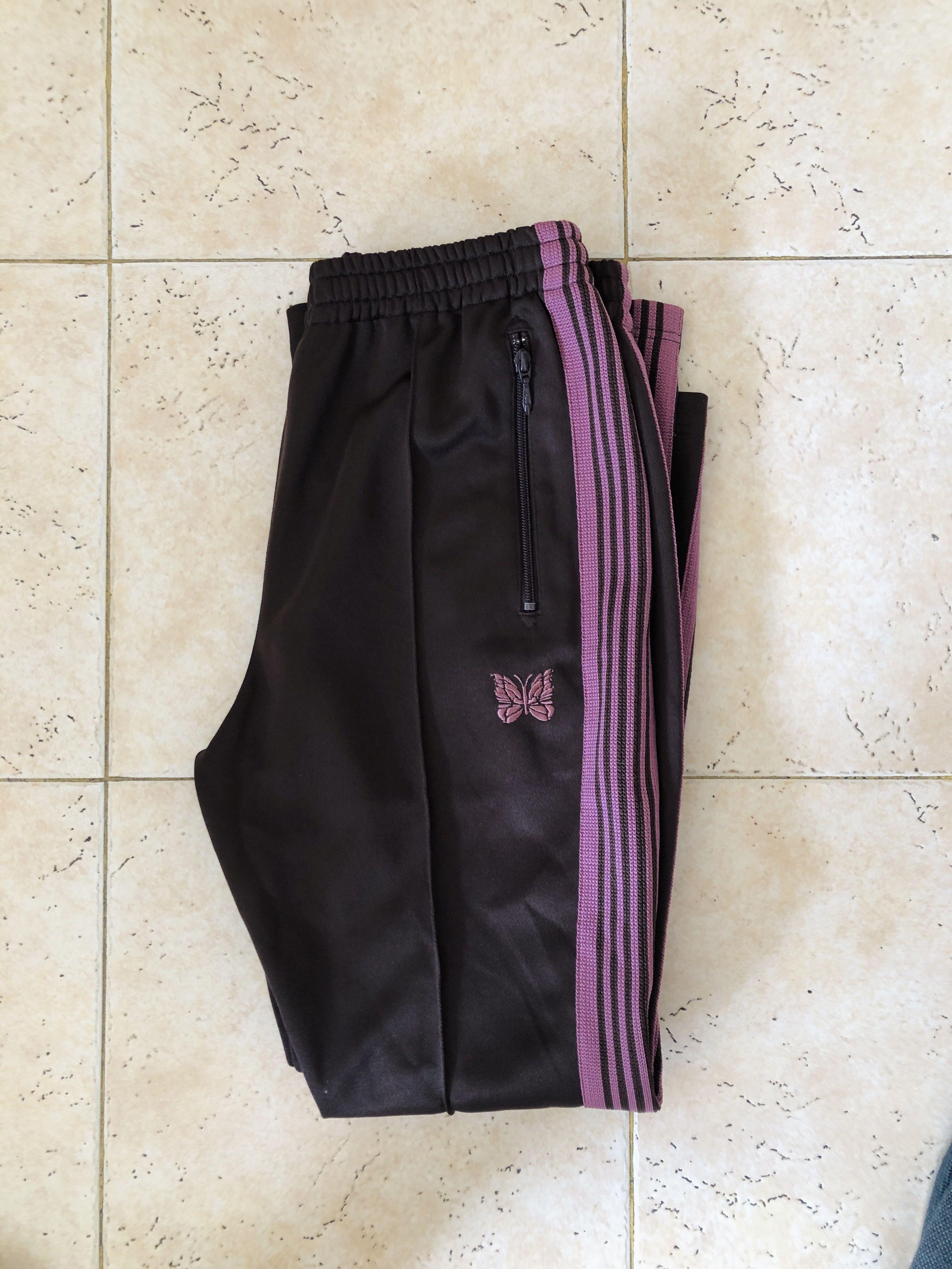 Needles track pants (brown-pink), 男裝, 褲＆半截裙, 沙灘褲- Carousell
