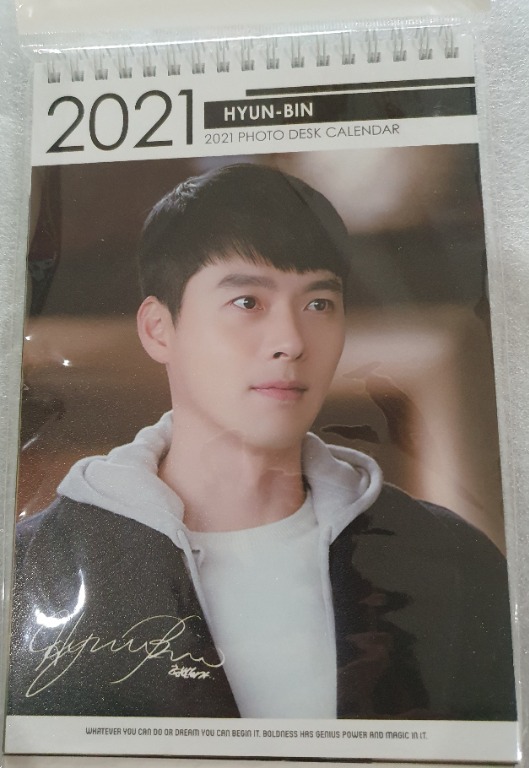 ON HAND HYUN BIN 20212022 DESKTOP CALENDAR IMPORTED!, Hobbies & Toys