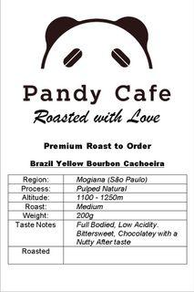 Pandy Cafe - Roast to Order - 100% Arabica Single Origin Brazil Yellow Bourbon Cachoeira Coffee Beans - 200g