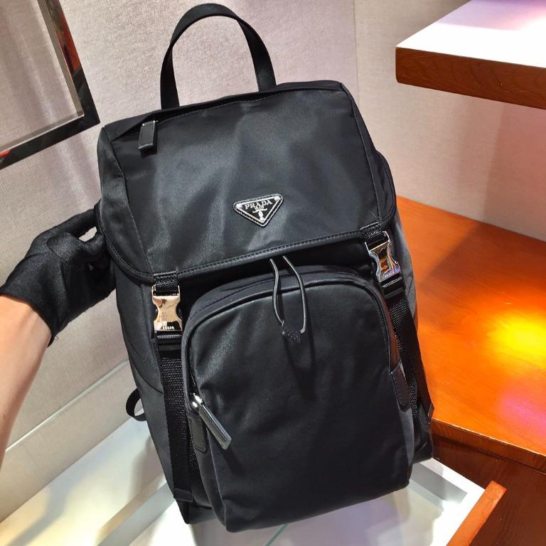Prada men's nylon backpack shop