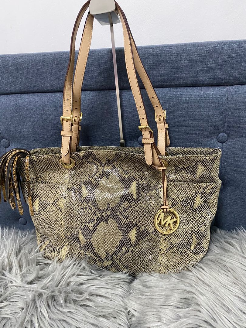 MK snakeskin sales tote