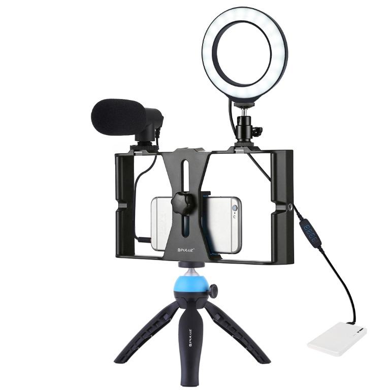 Puluz 4 In 1 Vlogging Live Broadcast Smartphone Video Rig 4 7 Inch 12cm Ring Led