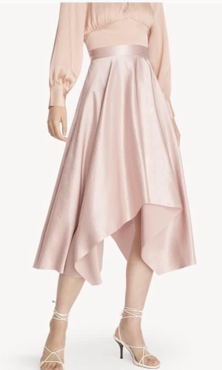 asymmetrical blush skirt