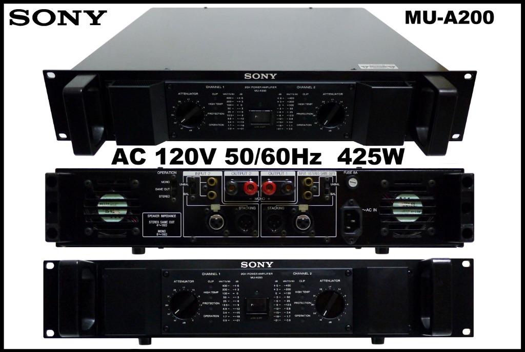 【瓦力生活館】日本SONY MU-A200 大瓦數後級功率擴大器 經典名機 扎實機件 做工精良 重量15公斤, 耳機及錄音音訊設備, 音樂播放 ...
