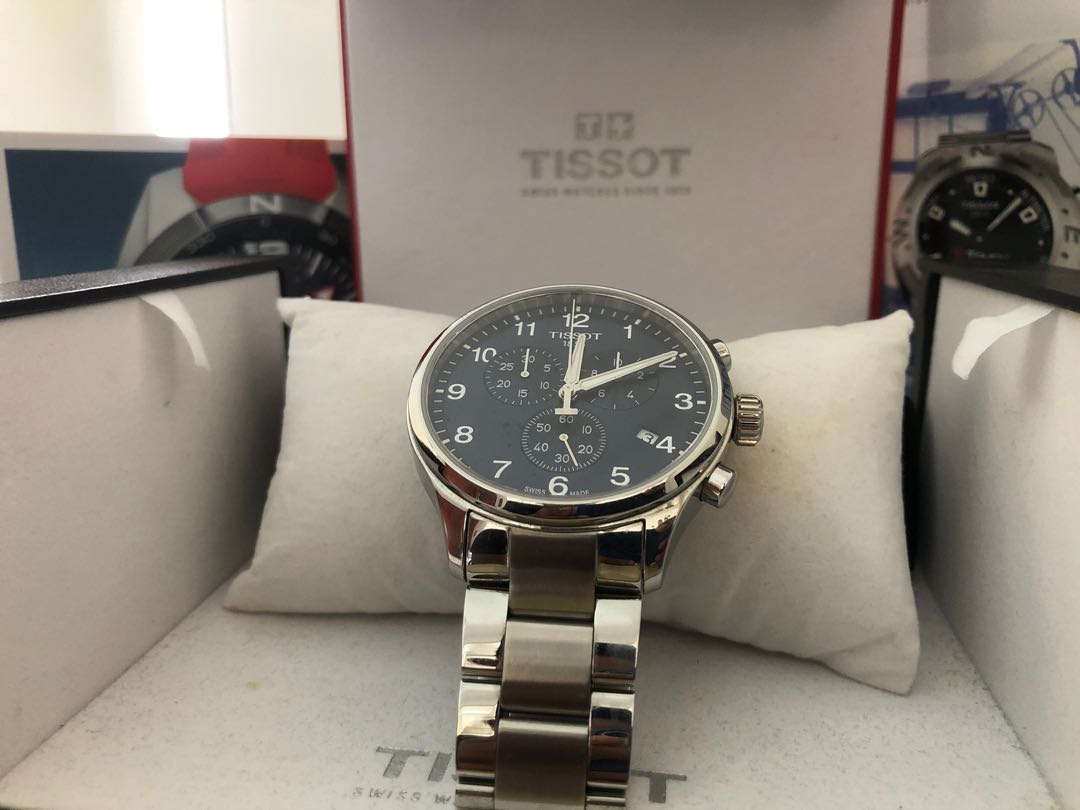 Tissot Chrono XL Classic Blue Dial Brown Leather Strap Watch For Men - T116.617.16.047.00