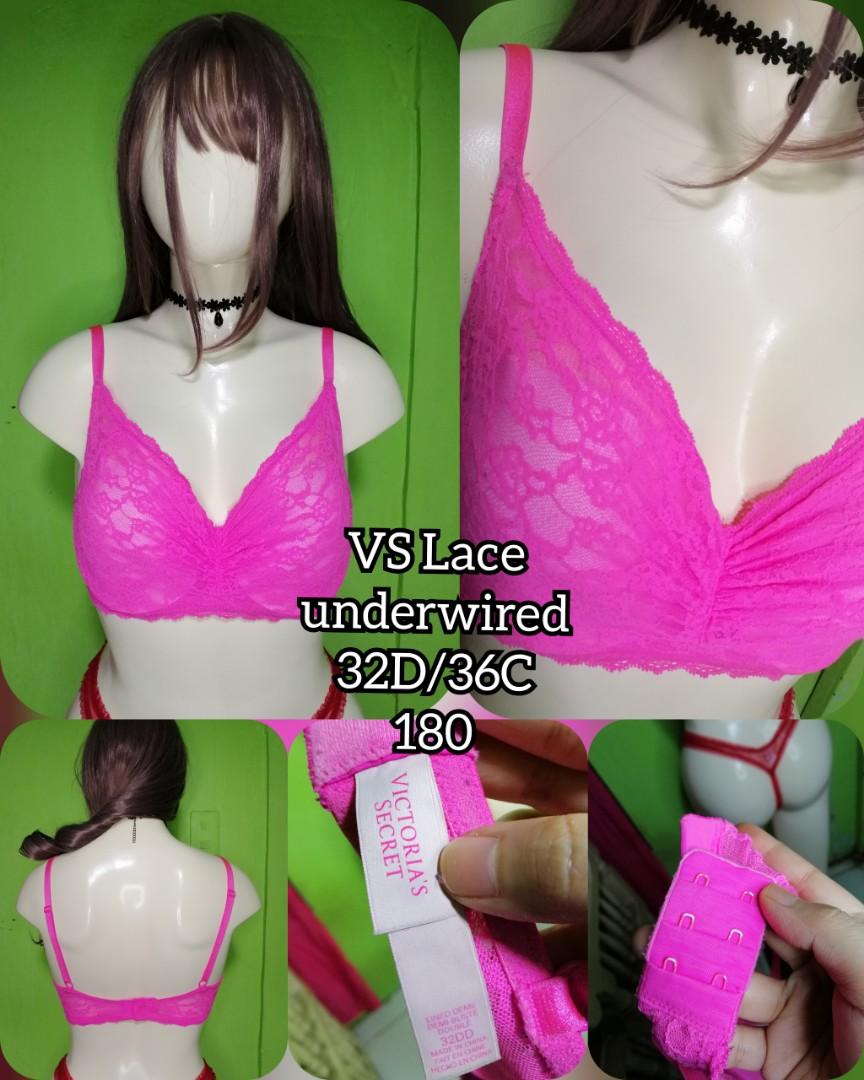 Victoria Secret lace pink bra 32d/36c, Women's Fashion, Coats, Jackets and  Outerwear on Carousell